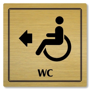 WC invalidé vlevo, 148x148mm, zlatá, Utah